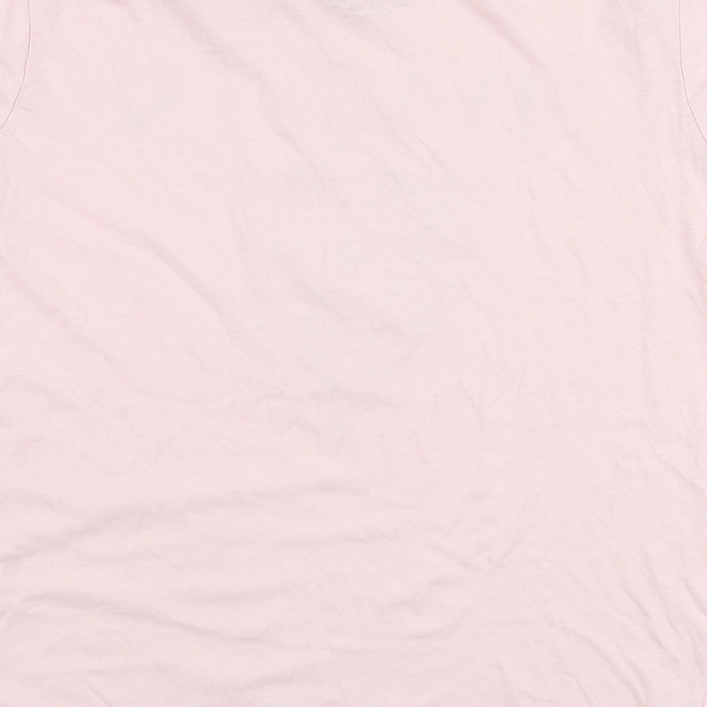 Primark Womens Pink  100% Cotton Jersey T-Shirt Size M Round Neck - Paris