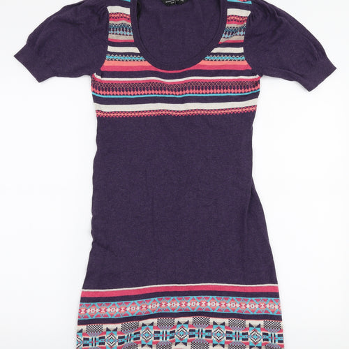 Dorothy Perkins Womens Multicoloured  Cotton A-Line  Size 12  Round Neck Pullover