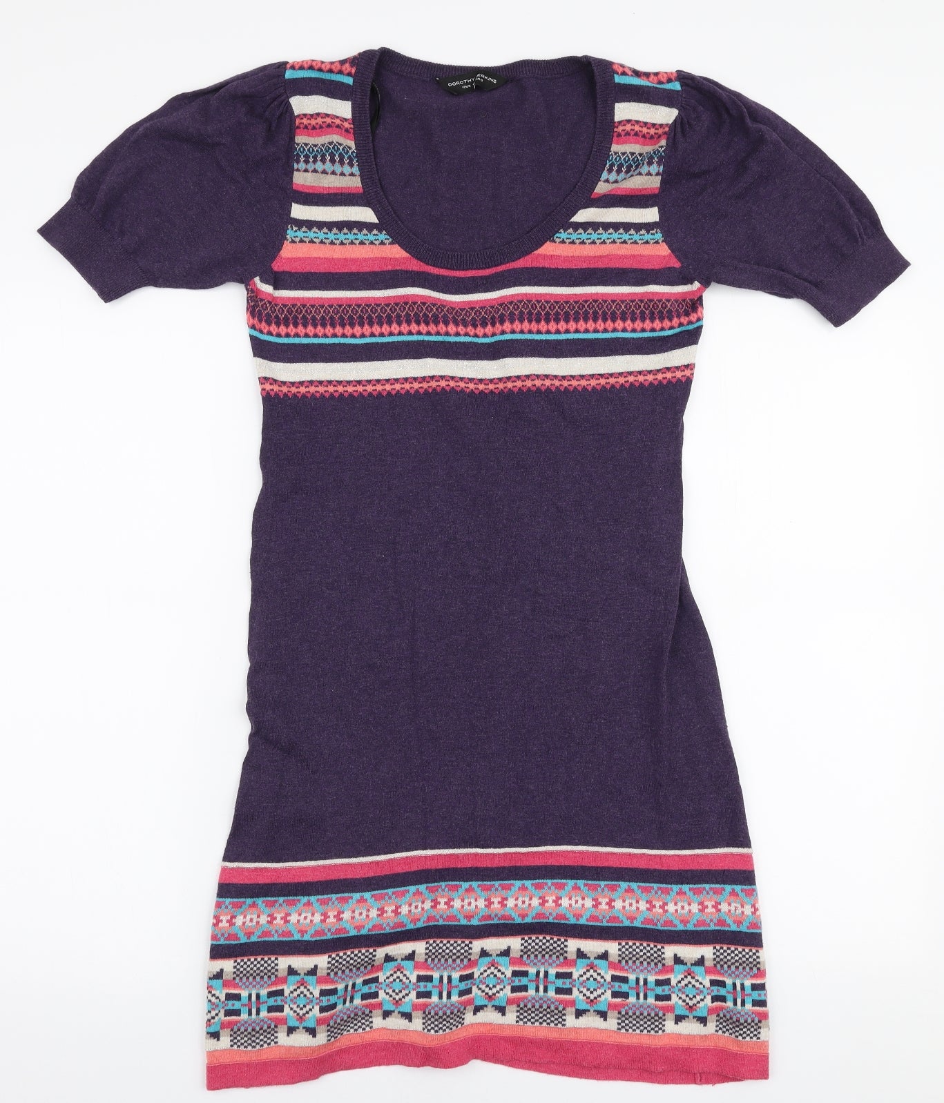 Dorothy Perkins Womens Multicoloured  Cotton A-Line  Size 12  Round Neck Pullover