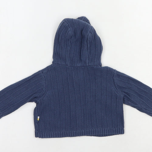 Mothercare Baby Blue  Cotton Full Zip Jumper Size 0-3 Months  Zip