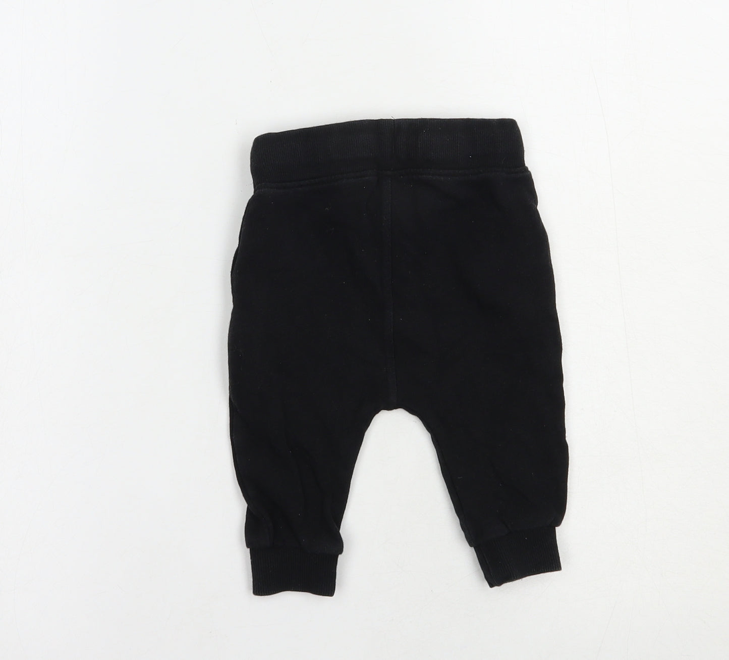 NEXT Baby Black  Cotton Jogger Trousers Size 6-9 Months  Drawstring