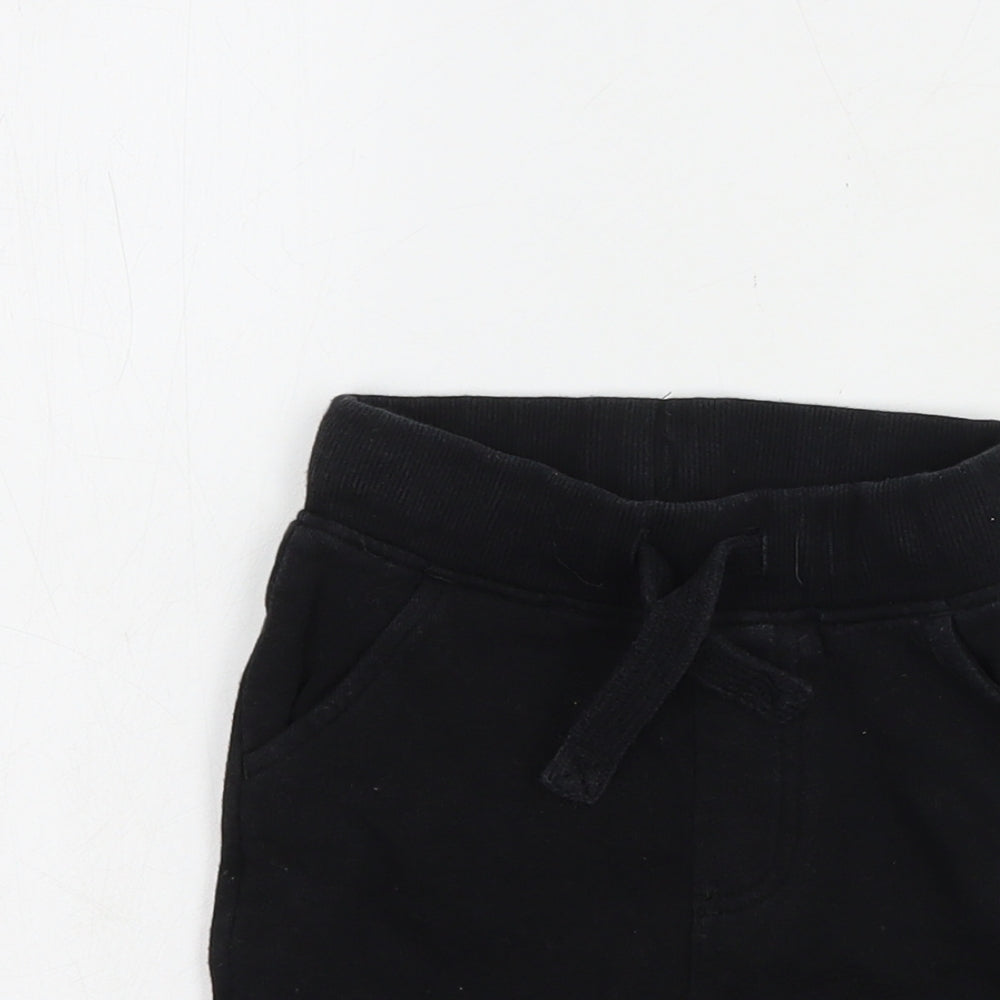 NEXT Baby Black  Cotton Jogger Trousers Size 6-9 Months  Drawstring