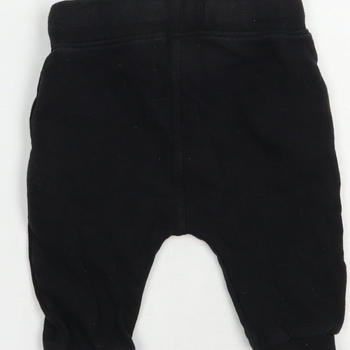 NEXT Baby Black  Cotton Jogger Trousers Size 6-9 Months  Drawstring
