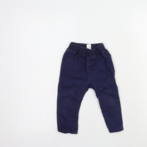 George Baby Blue  Cotton Jogger Trousers Size 6-9 Months  Drawstring