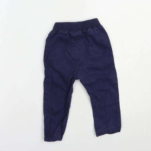 George Baby Blue  Cotton Jogger Trousers Size 6-9 Months  Drawstring