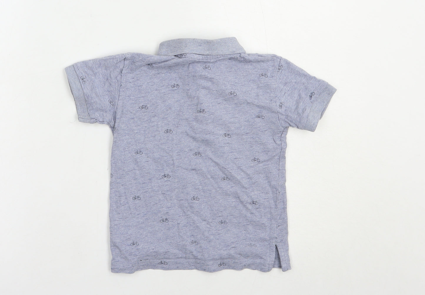 NEXT Boys Blue Geometric Cotton Basic Polo Size 2-3 Years Collared Button