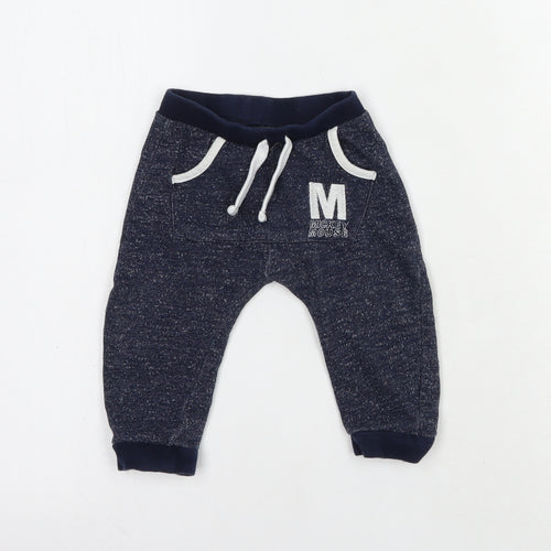 Disney Baby Baby Blue  Cotton Jogger Trousers Size 6-9 Months  Drawstring