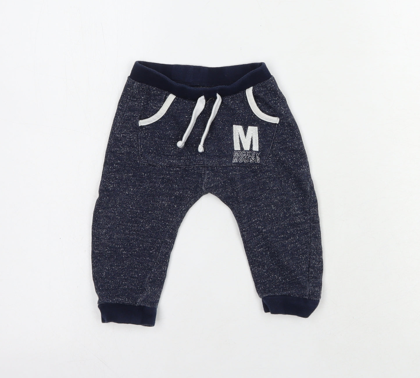 Disney Baby Baby Blue  Cotton Jogger Trousers Size 6-9 Months  Drawstring