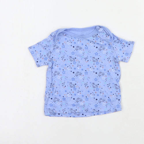 F&F Baby Blue Geometric Cotton Pullover T-Shirt Size 3-6 Months Crew Neck Pullover - Car Print