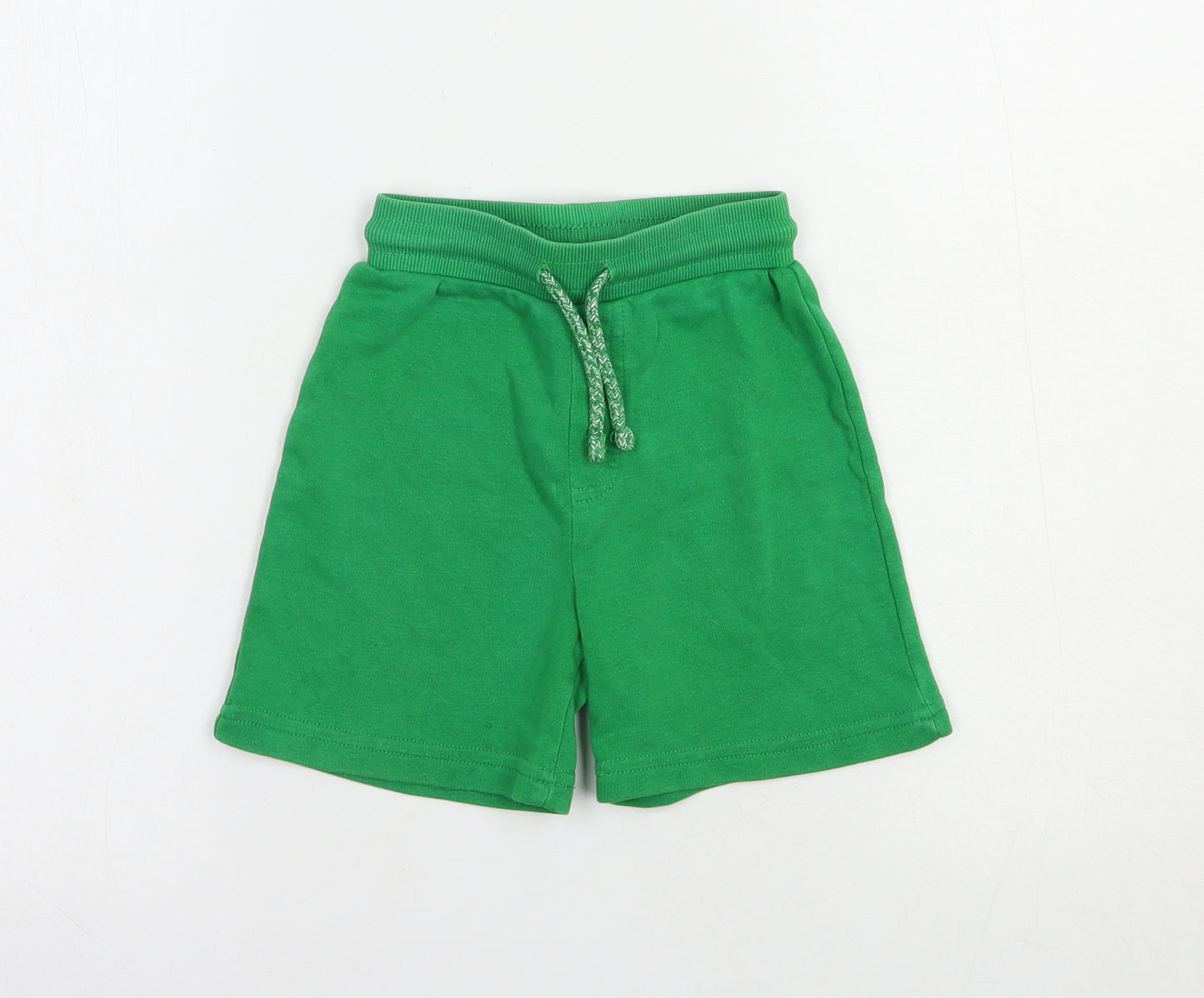 George Boys Green  Cotton Sweat Shorts Size 2-3 Years  Regular Drawstring
