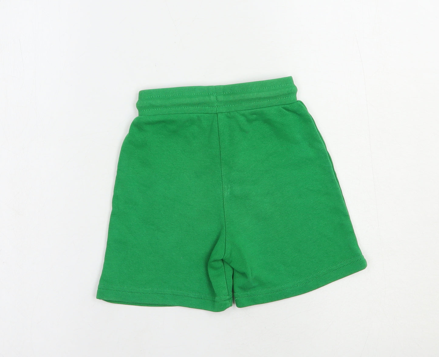 George Boys Green  Cotton Sweat Shorts Size 2-3 Years  Regular Drawstring