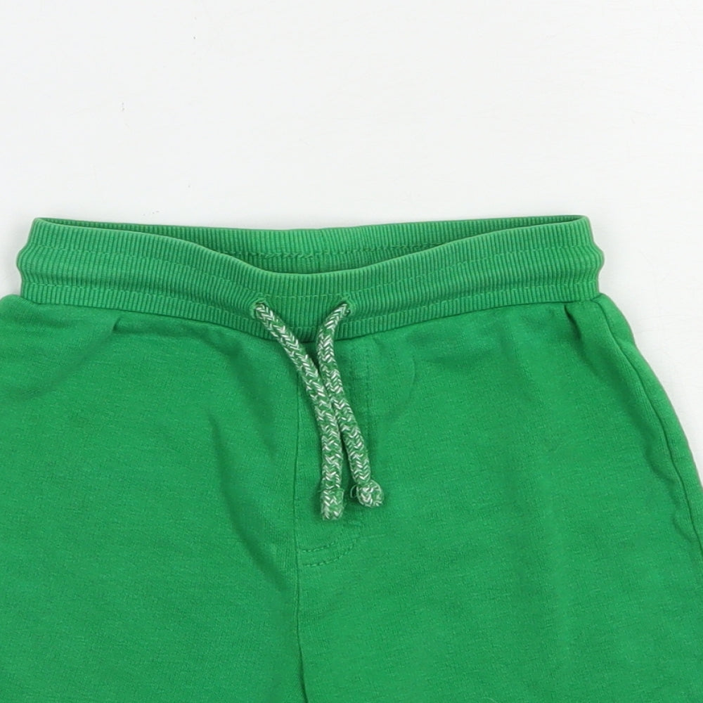 George Boys Green  Cotton Sweat Shorts Size 2-3 Years  Regular Drawstring