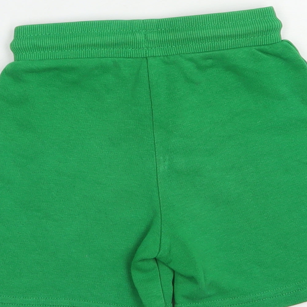 George Boys Green  Cotton Sweat Shorts Size 2-3 Years  Regular Drawstring
