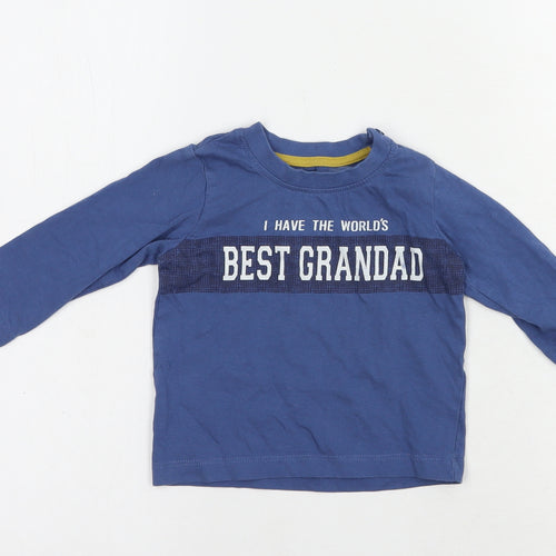 Matalan Baby Blue  Cotton Pullover T-Shirt Size 6-9 Months Crew Neck Pullover - Best Grandad