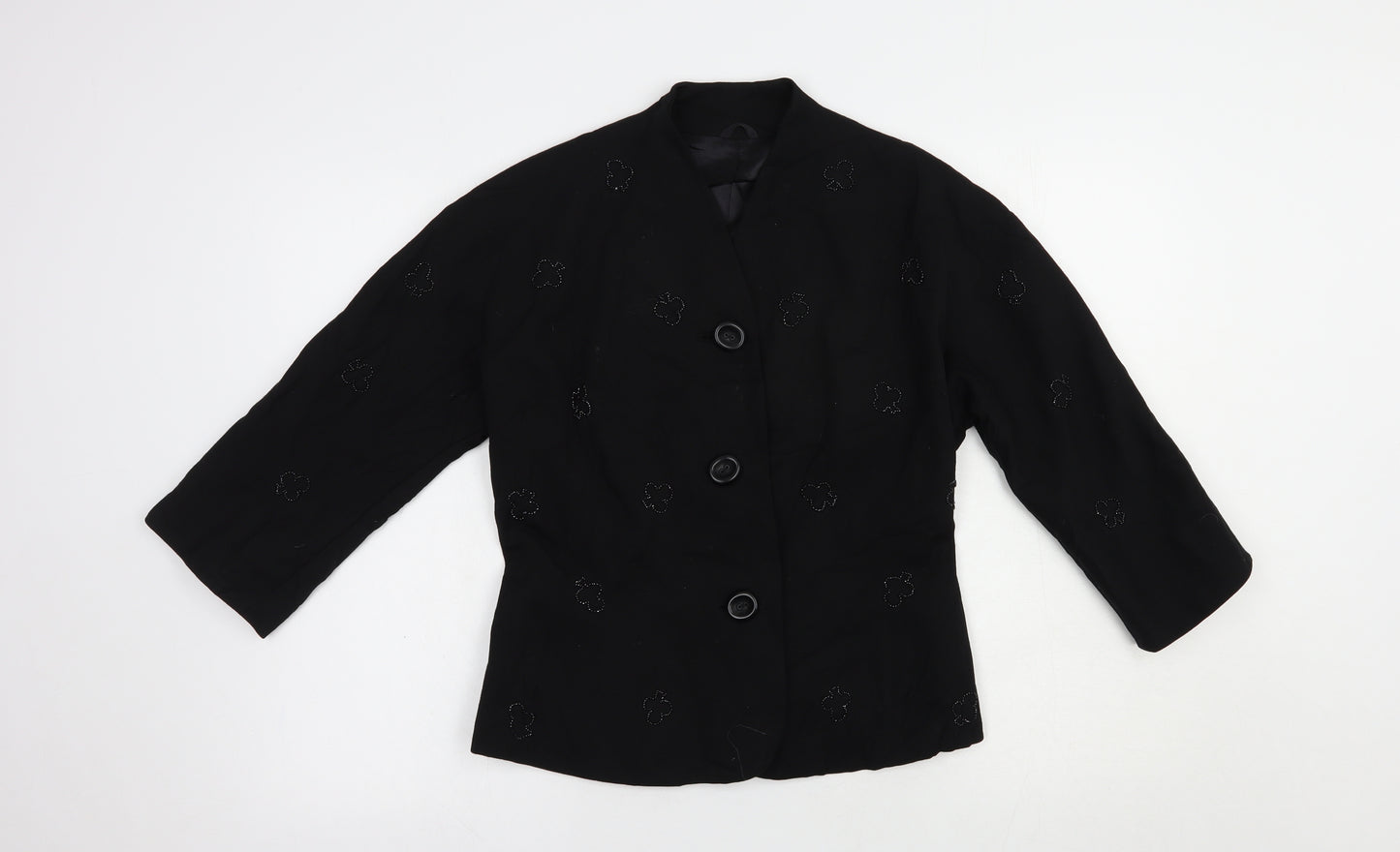 Hyvogue Womens Black   Jacket Blazer Size 12  Button