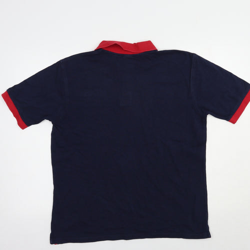 JERZEES Mens Blue  Cotton  Polo Size S Collared Button - Ulster Hockey
