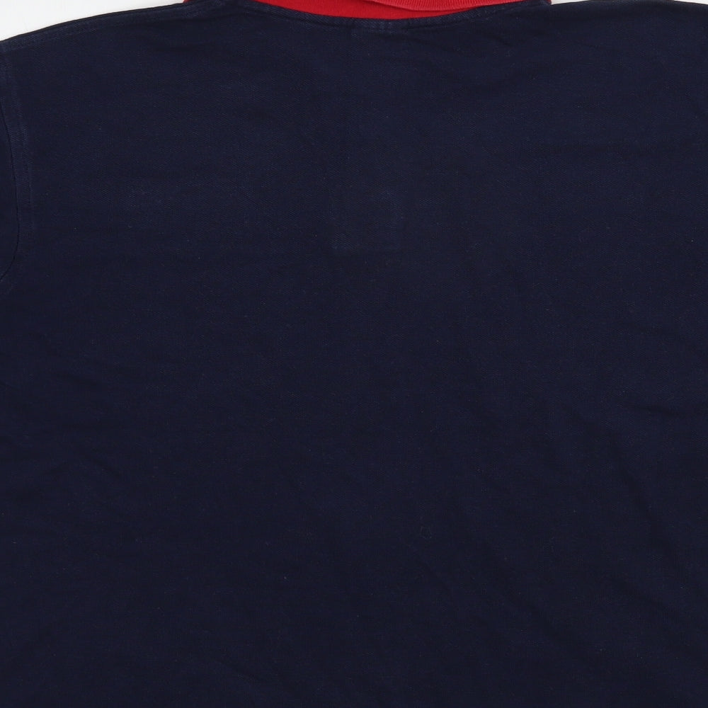 JERZEES Mens Blue  Cotton  Polo Size S Collared Button - Ulster Hockey