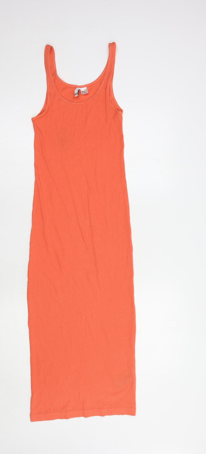 H&M Womens Orange Cotton Tank Dress Size XS Scoop Neck Pullover