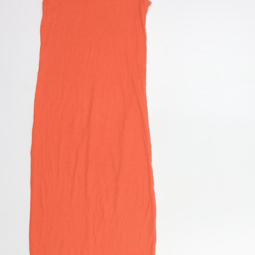 H&M Womens Orange  Cotton Tank Dress  Size XS  Scoop Neck Pullover