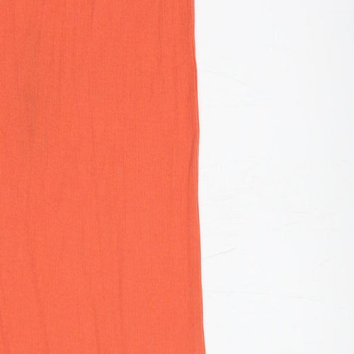 H&M Womens Orange  Cotton Tank Dress  Size XS  Scoop Neck Pullover
