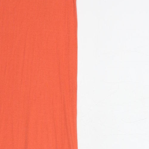 H&M Womens Orange  Cotton Tank Dress  Size XS  Scoop Neck Pullover