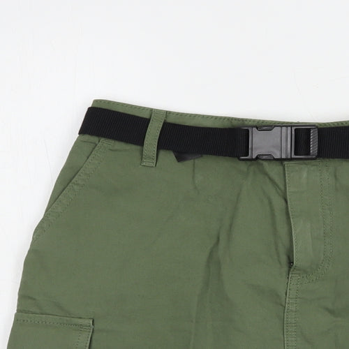 F&F Womens Green  Cotton Cargo Skirt Size 8   Button