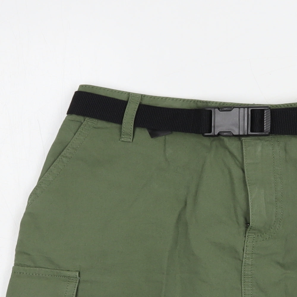 F&F Womens Green  Cotton Cargo Skirt Size 8   Button