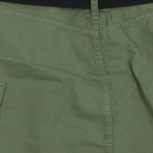 F&F Womens Green  Cotton Cargo Skirt Size 8   Button
