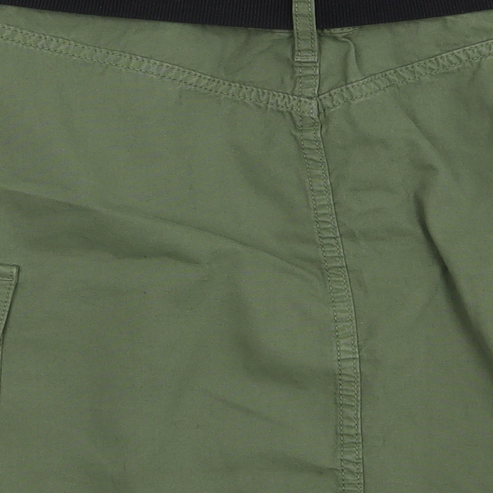 F&F Womens Green  Cotton Cargo Skirt Size 8   Button