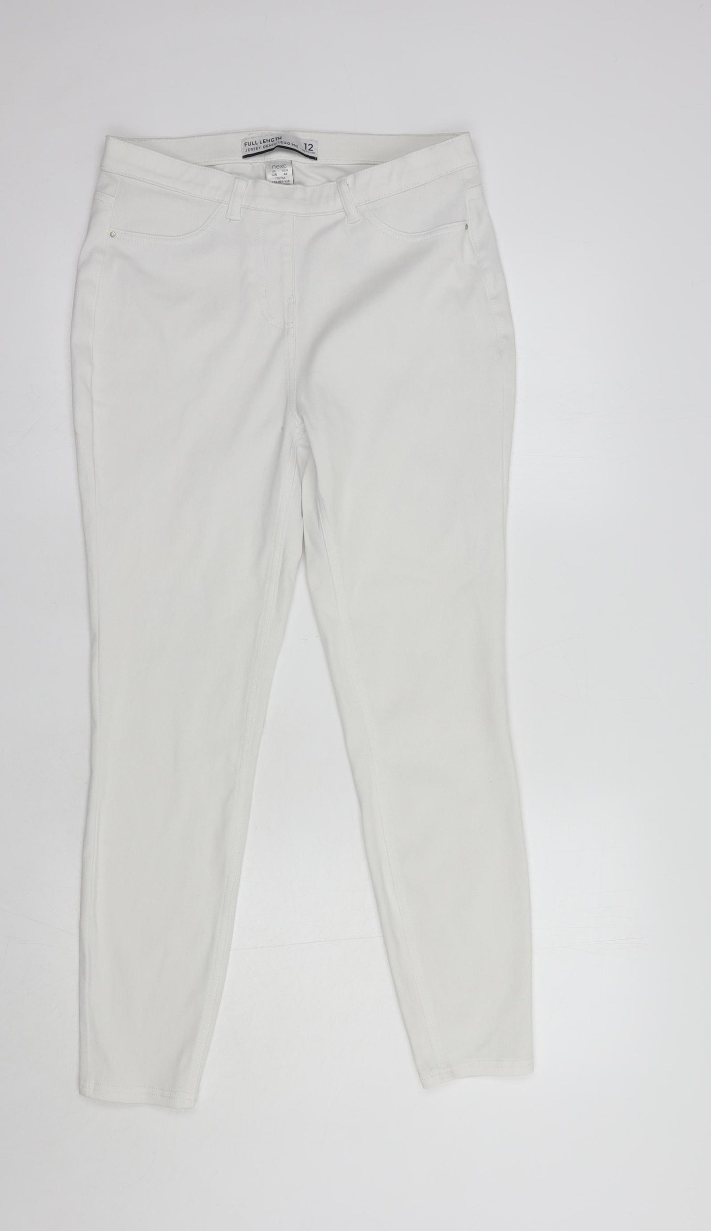 NEXT Womens White  Cotton Jegging Jeans Size 12 L30 in Regular
