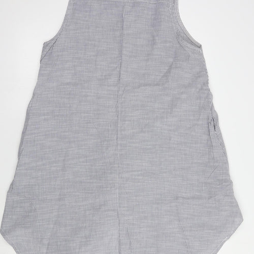 Carina Ricci Womens Blue Striped Cotton Shirt Dress  Size M  Collared Button