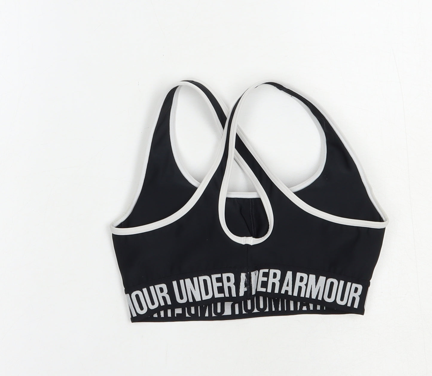 Under armour Womens Black  Polyester Cropped Tank Size S Scoop Neck Pullover - Sports Bra