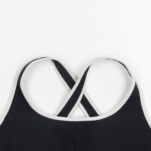 Under armour Womens Black  Polyester Cropped Tank Size S Scoop Neck Pullover - Sports Bra