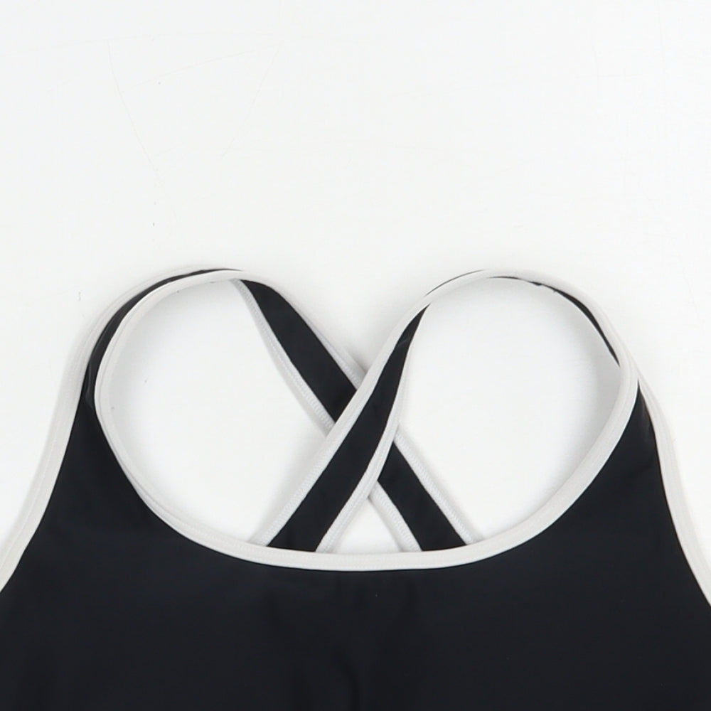 Under armour Womens Black  Polyester Cropped Tank Size S Scoop Neck Pullover - Sports Bra