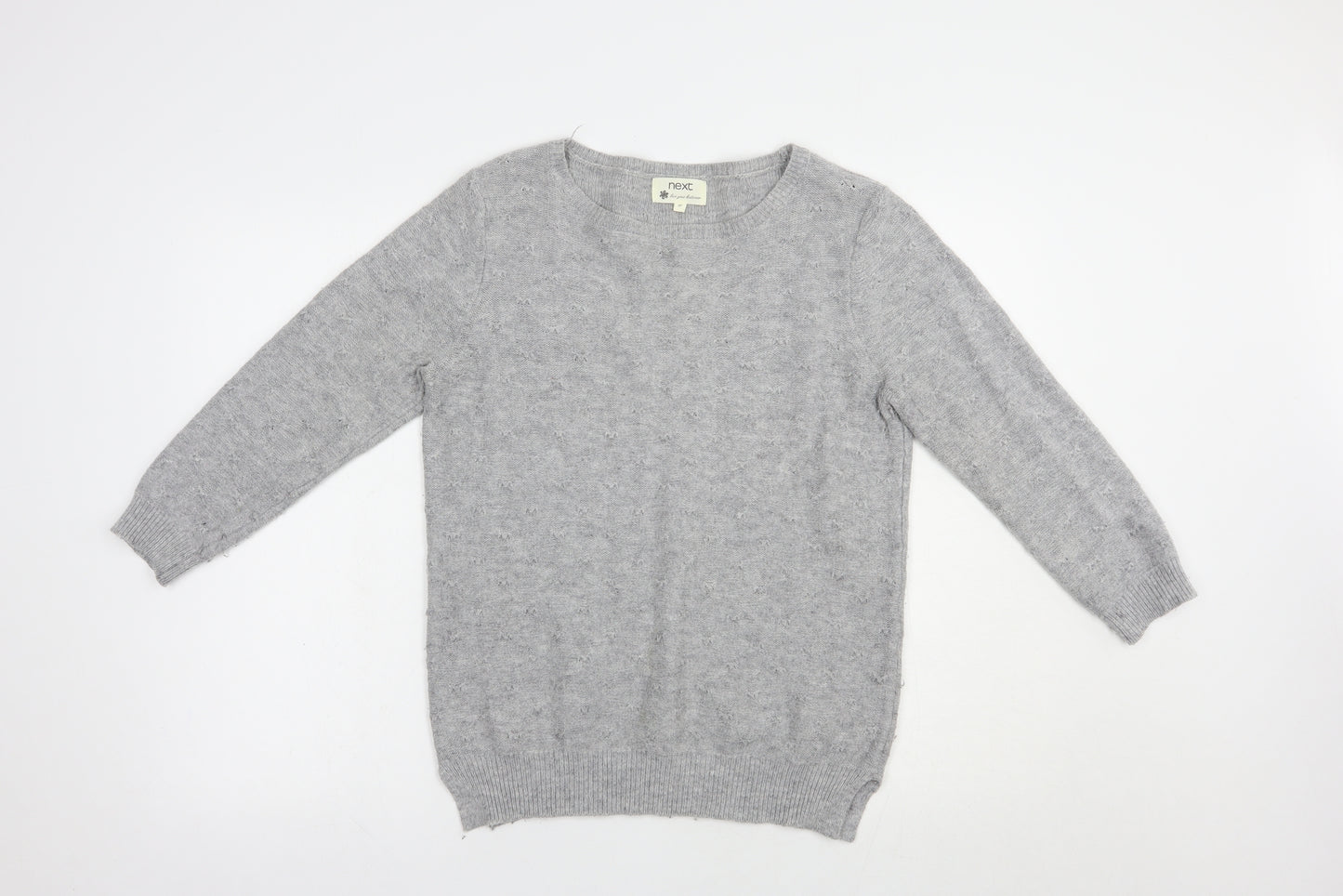 NEXT Womens Grey Boat Neck  Nylon Pullover Jumper Size 10