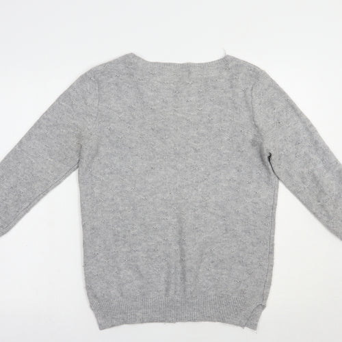 NEXT Womens Grey Boat Neck  Nylon Pullover Jumper Size 10