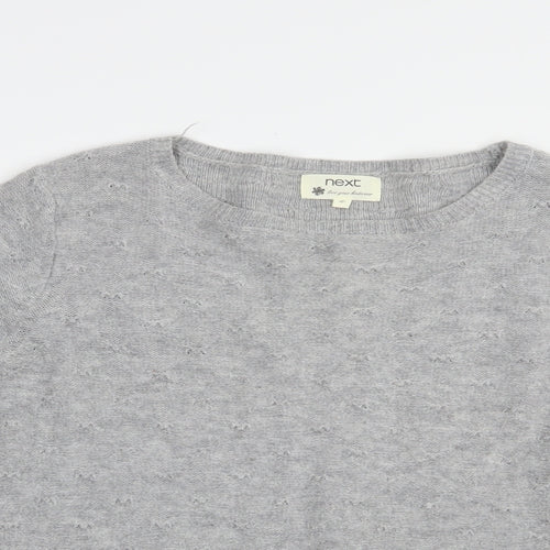NEXT Womens Grey Boat Neck  Nylon Pullover Jumper Size 10