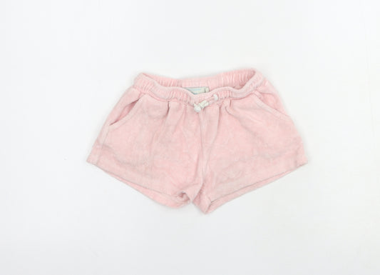 Leigh Tucker Girls Pink  Cotton Sweat Shorts Size 6-7 Years  Regular Drawstring