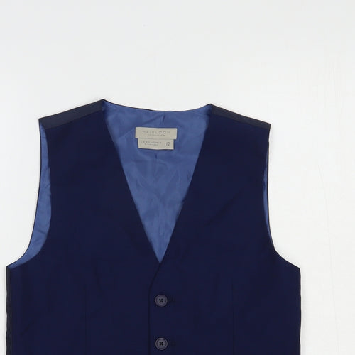 John Lewis Boys Blue   Jacket Waistcoat Size 12 Years  Button
