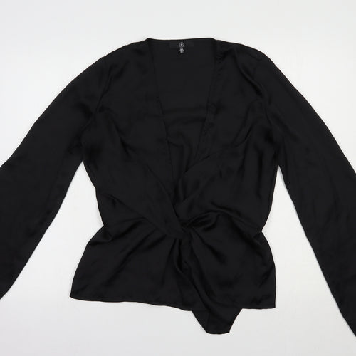 Missguided Womens Black  Polyester Basic Blouse Size 8 V-Neck