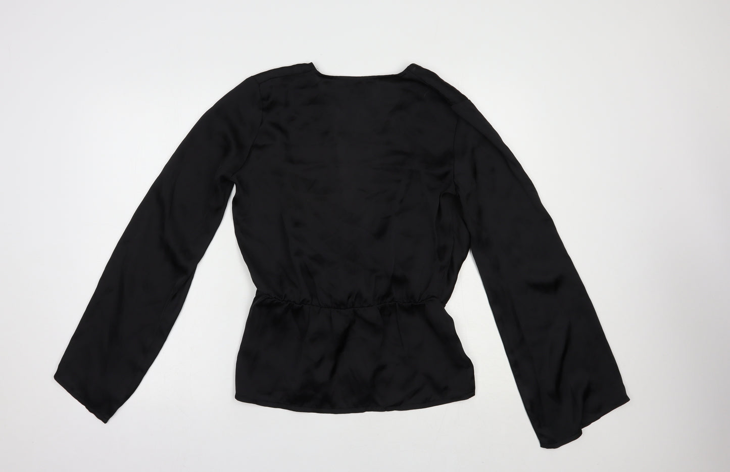 Missguided Womens Black  Polyester Basic Blouse Size 8 V-Neck