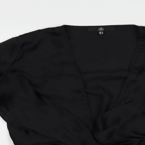 Missguided Womens Black  Polyester Basic Blouse Size 8 V-Neck