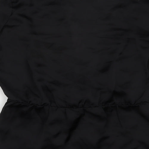 Missguided Womens Black  Polyester Basic Blouse Size 8 V-Neck
