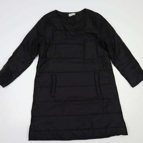 Y-G-S Womens Black   Overcoat Coat Size L
