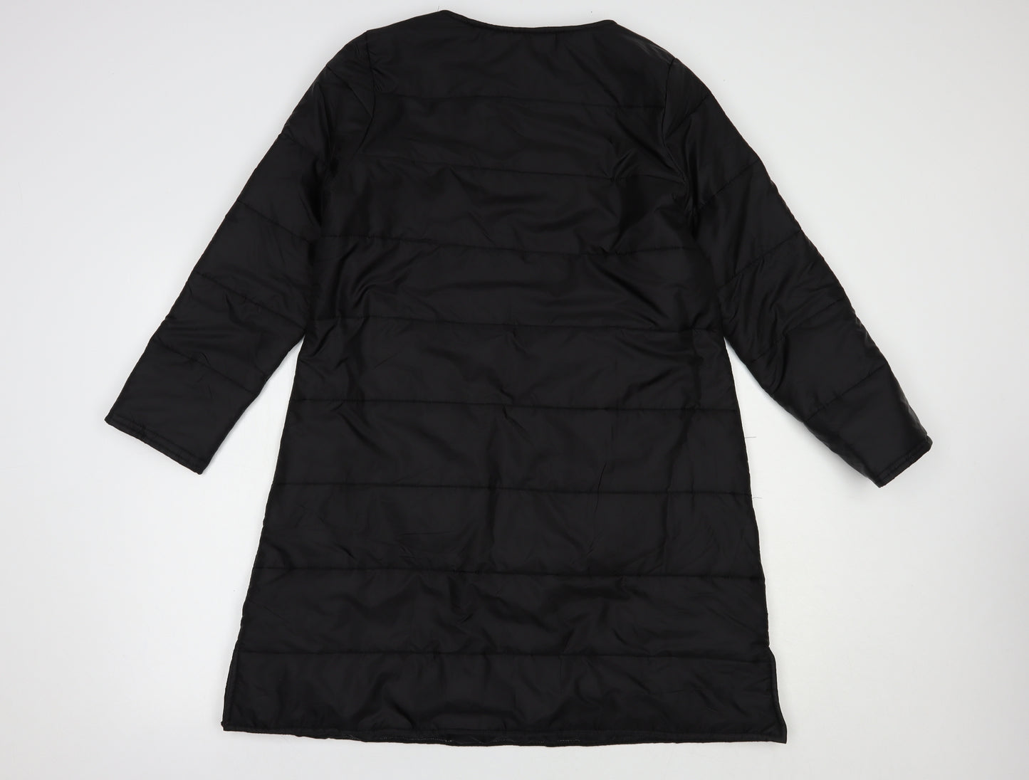 Y-G-S Womens Black   Overcoat Coat Size L