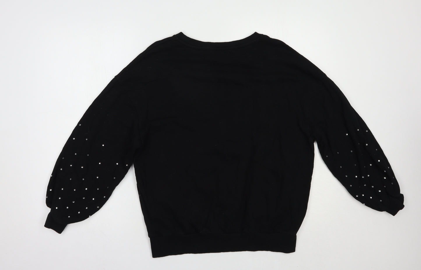 F&F Womens Black  Cotton Pullover Sweatshirt Size 8  Pullover