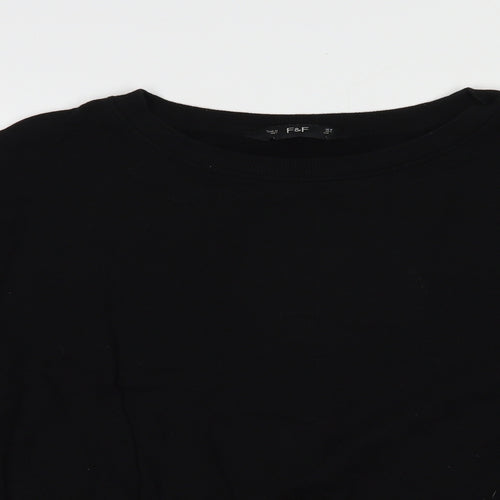 F&F Womens Black  Cotton Pullover Sweatshirt Size 8  Pullover