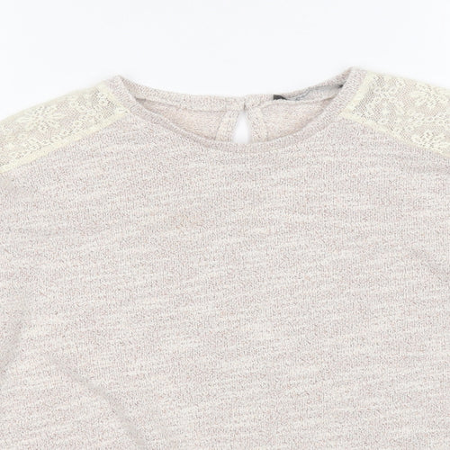 George Girls White Round Neck  Cotton Pullover Jumper Size 11-12 Years