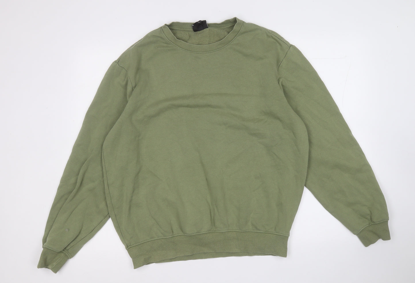 H&M Mens Green  Cotton Pullover Sweatshirt Size M