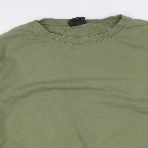 H&M Mens Green  Cotton Pullover Sweatshirt Size M